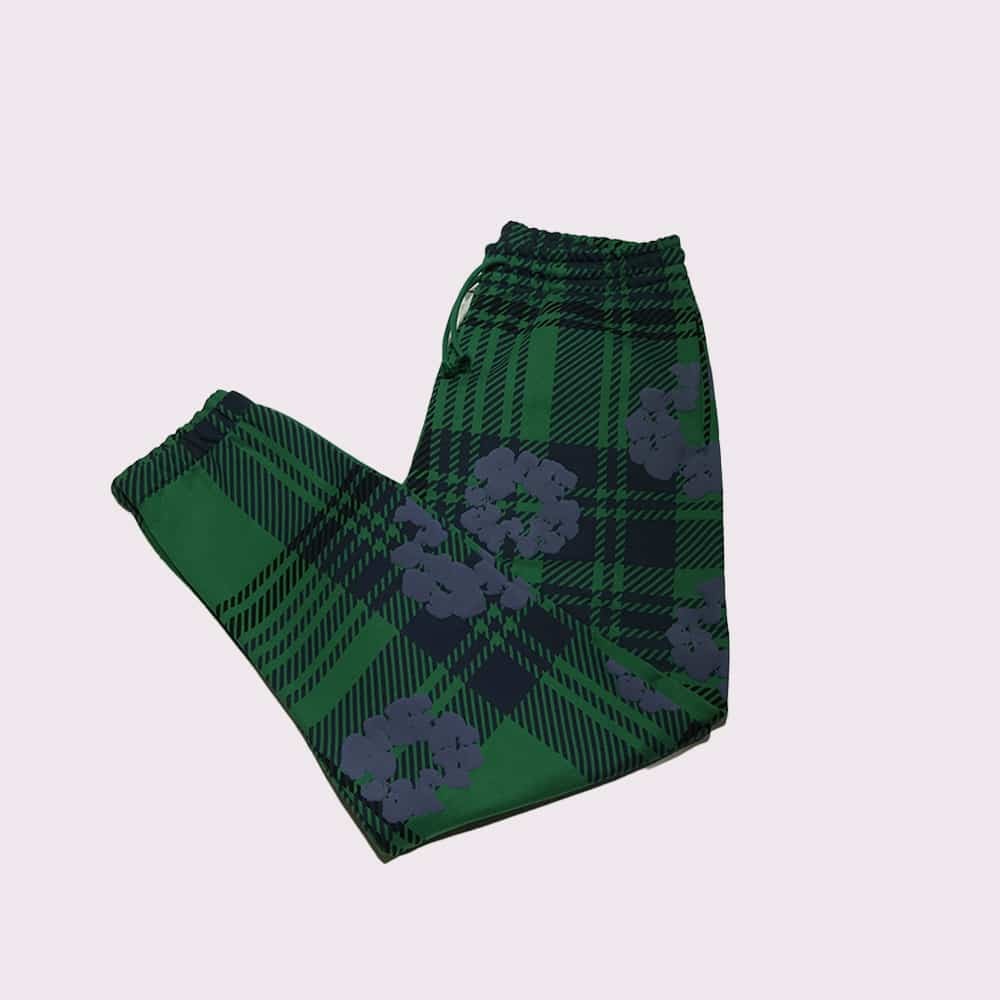 [PANVD032] Denim Tears Plaid Wreath Green Pants