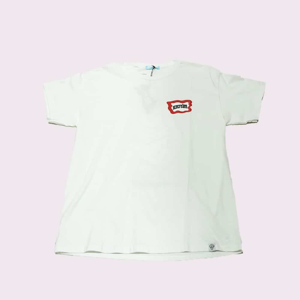 [PLABL0411] Ice Cream Cone Head White T-Shirt