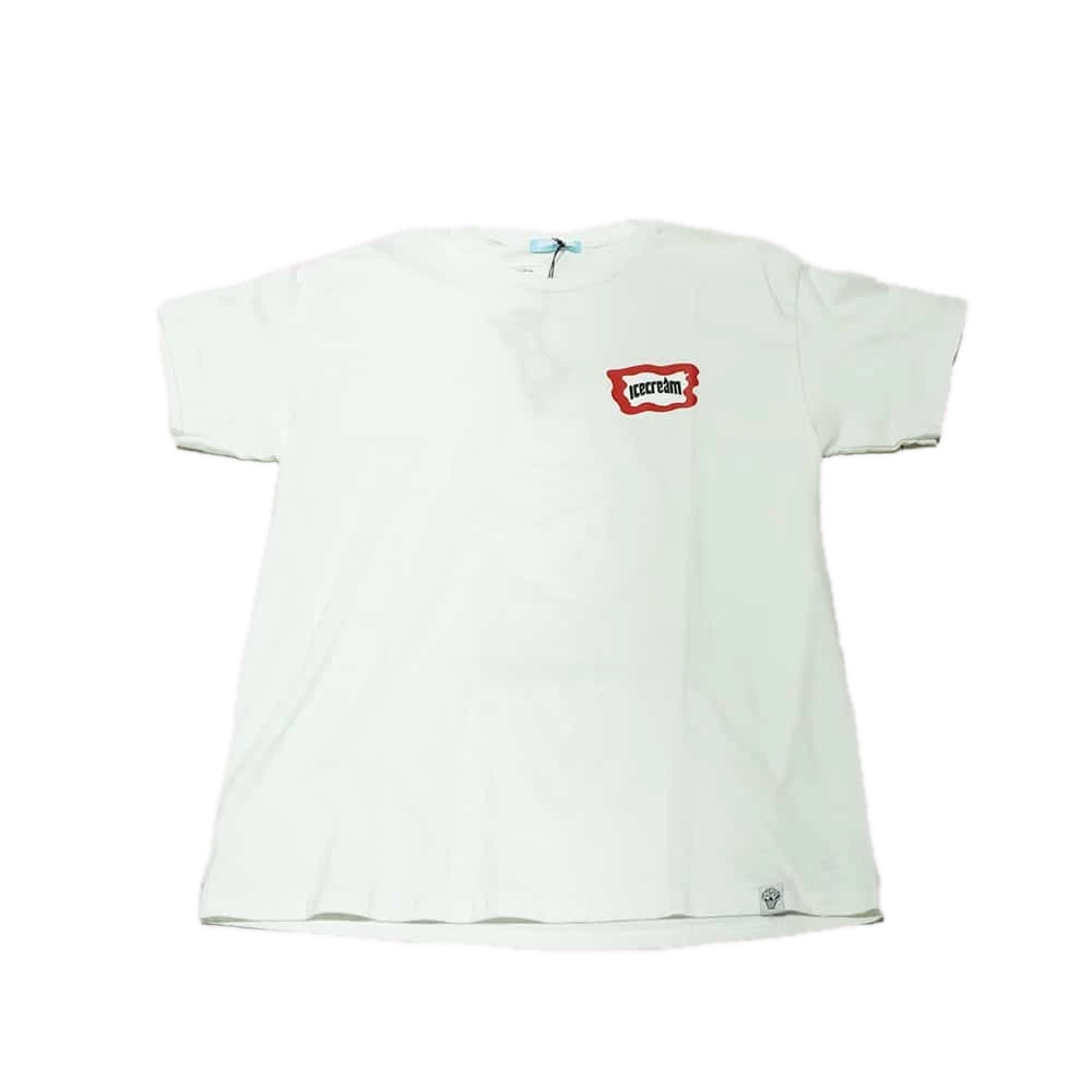 [PLABL0411] Ice Cream Cone Head White T-Shirt