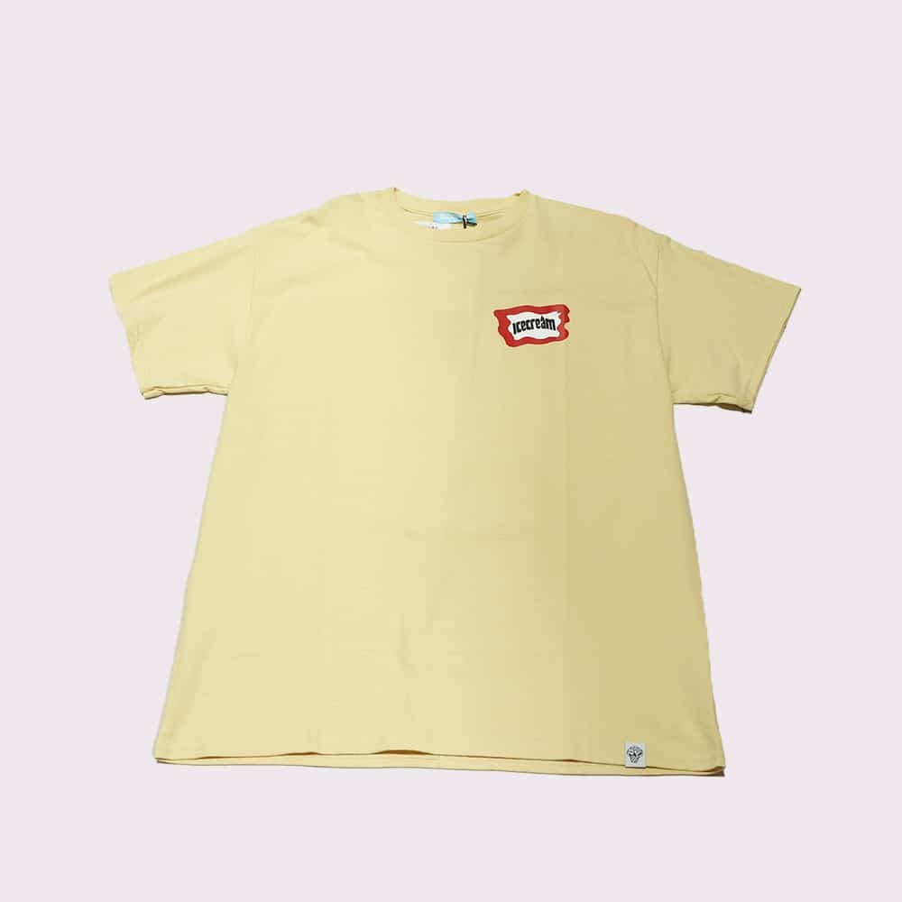 [PLAAM041] Ice Cream Cone Head Yellow T-Shirt
