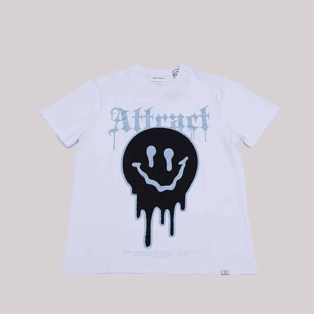Left Point Crystal Smile Face T-Shirt