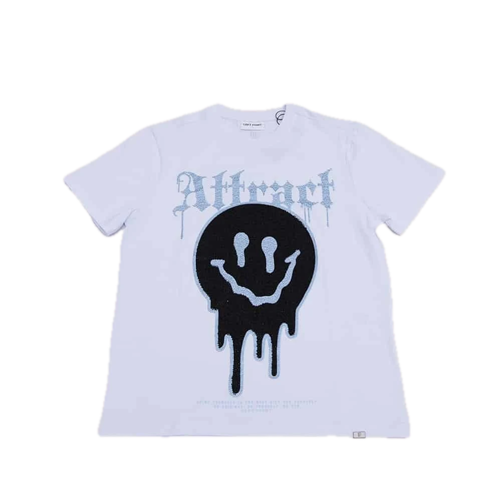 [PLABL029] Left Point Crystal Smile Face T-Shirt (CH)