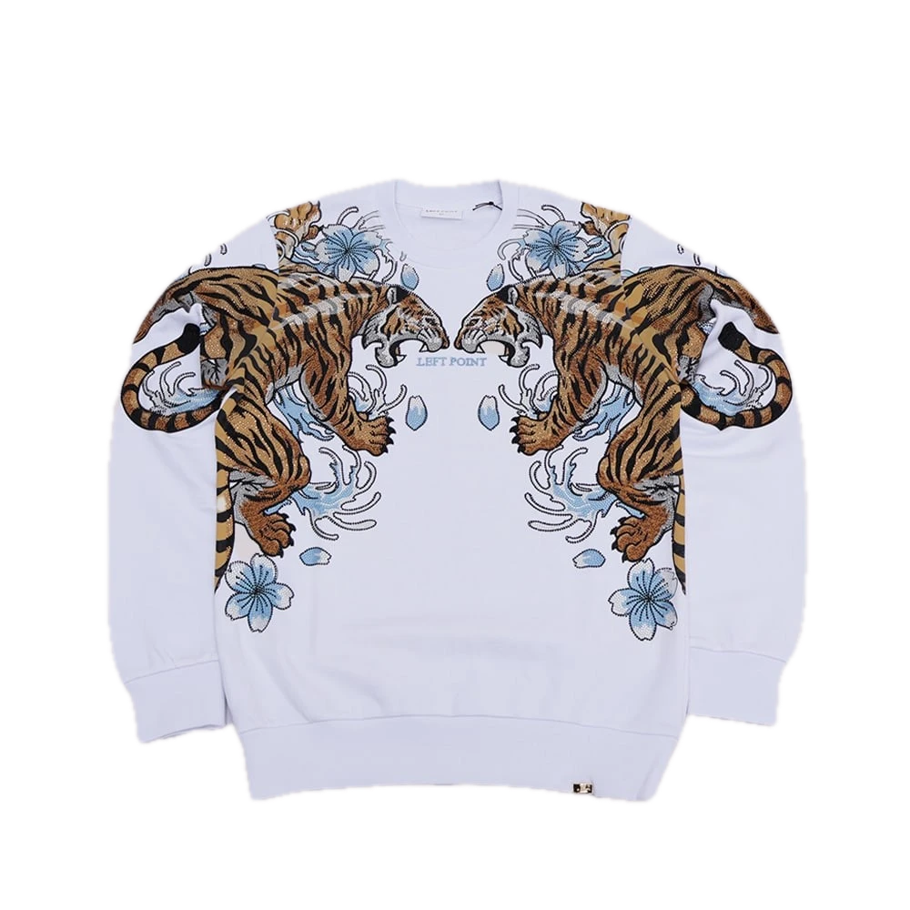 [CREBL052] Crewneck Left Point Crystal Tiger