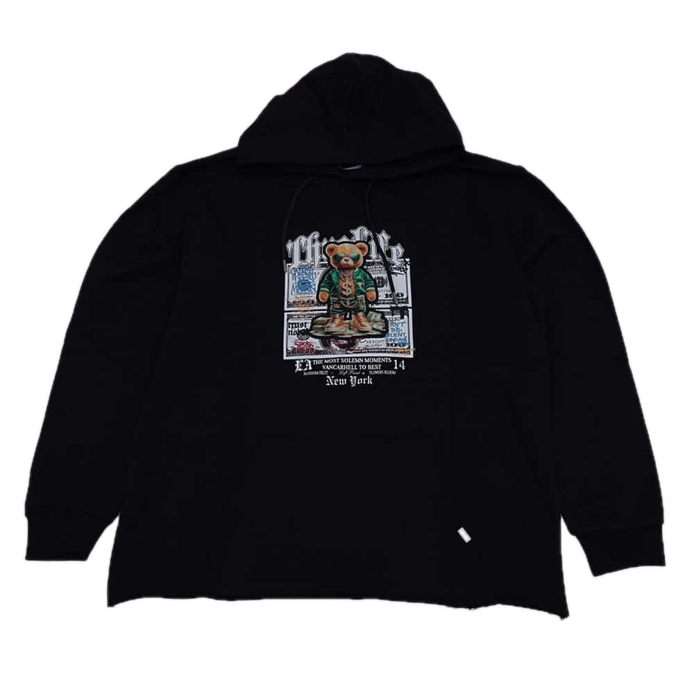 [SUDNG035] Left Point Money Bear Sweatshirt (M, Negro)