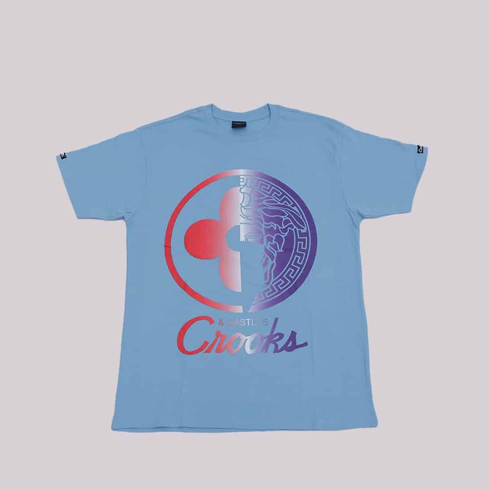 Crooks and Castles Logo Light Blue T-Shirt