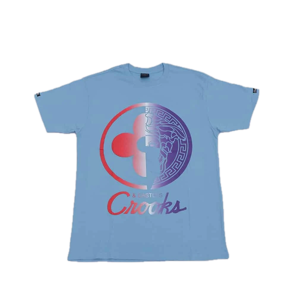 [PLAAZ031] Crooks and Castles Logo Light Blue T-Shirt