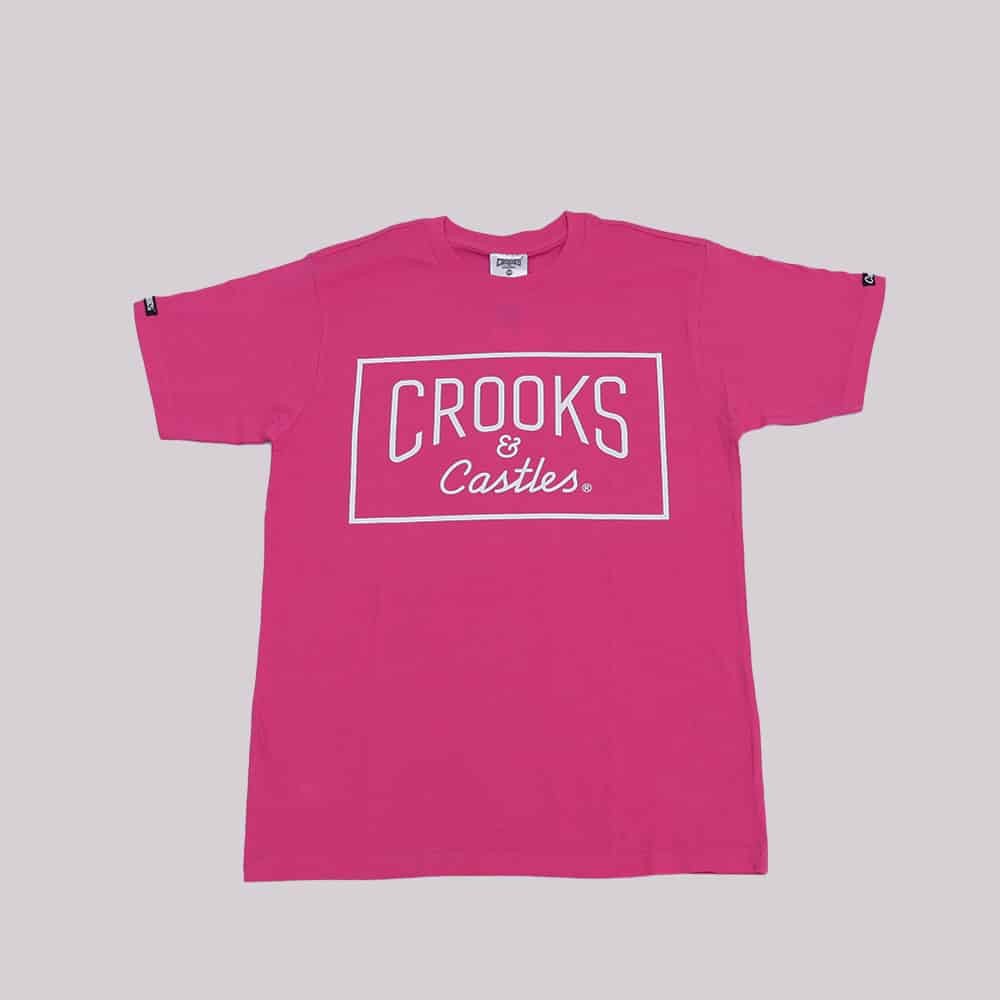 Crooks and Castles Pink White Letters T-Shirt