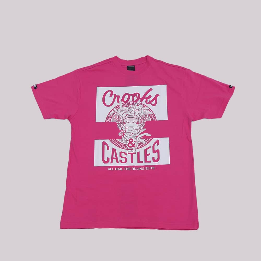 Crooks and Castles Snakes Pink T-Shirt