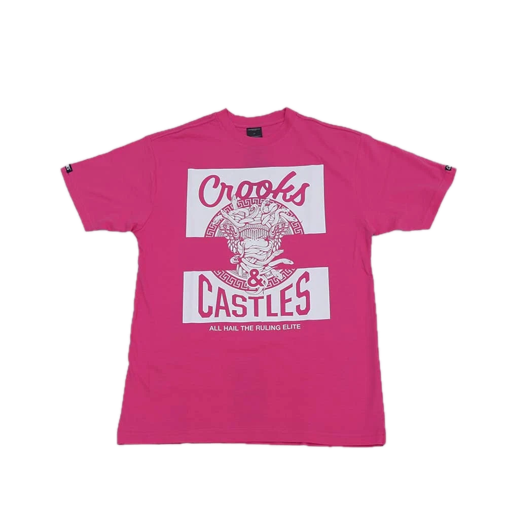 [PLARS025] Crooks and Castles Snakes Pink T-Shirt
