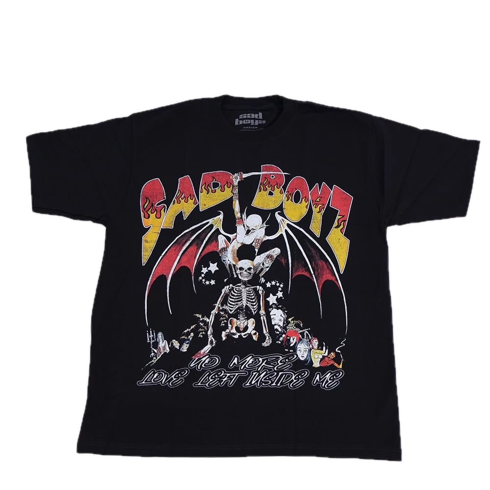 [PLANG0318] Sadboyz No More Love Skeleton Black T-Shirt