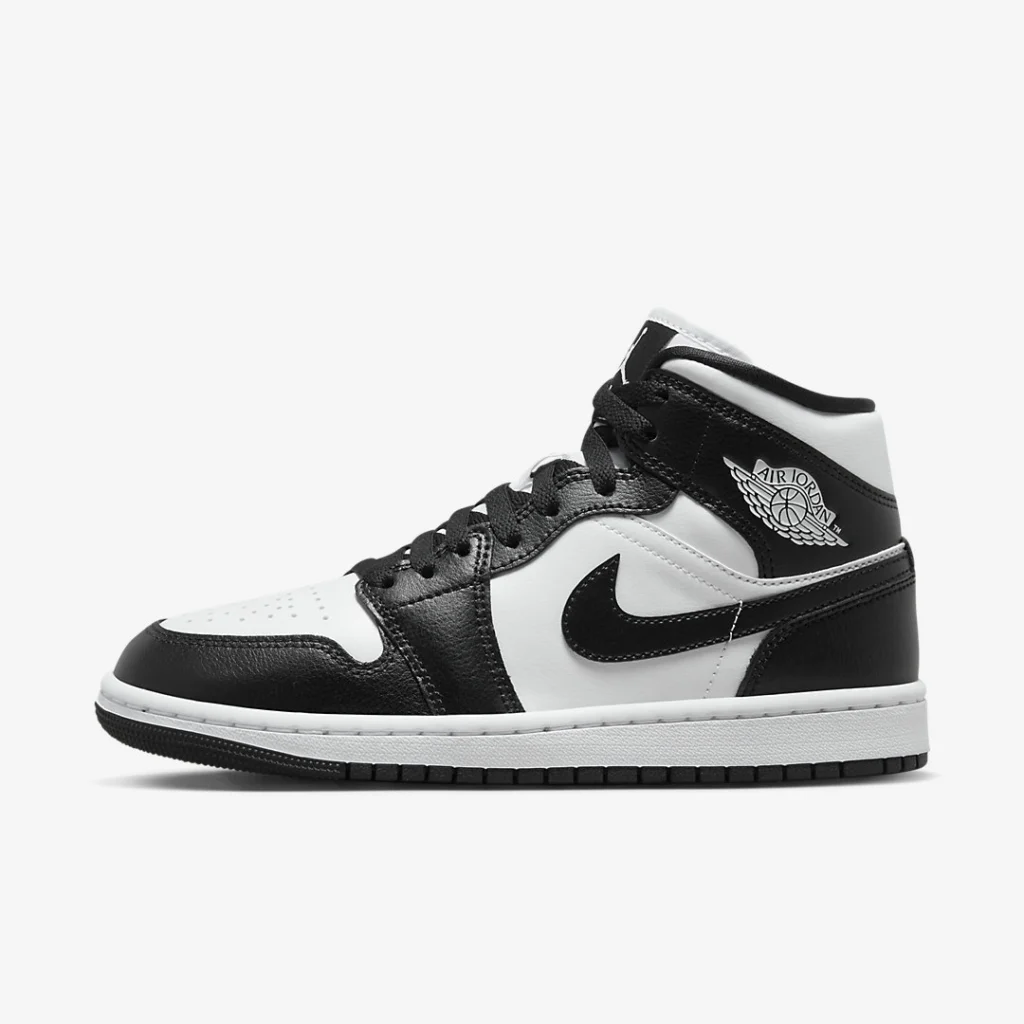 Jordan 1 Mid Panda (Panda AJ1s) (Negro)