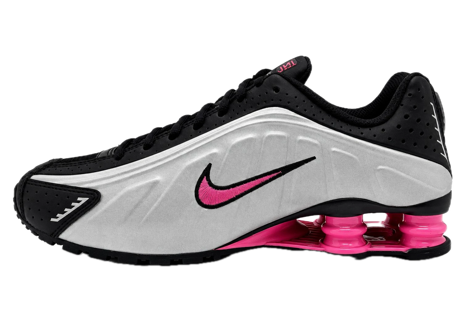 Nike Shox R4 Black Metallic Silver Pink