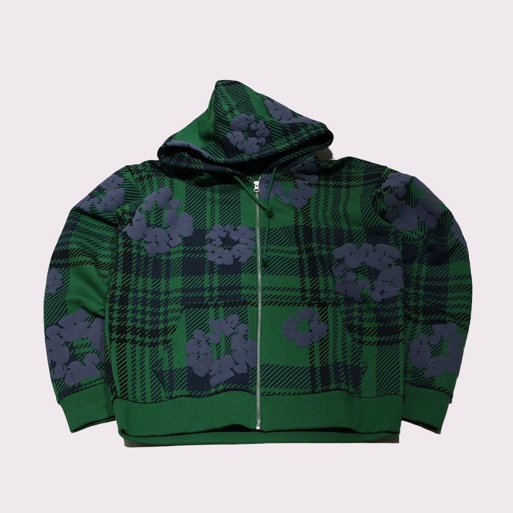 [DTGH0584M] Sudadera Denim Tears Plaid Wreath Green